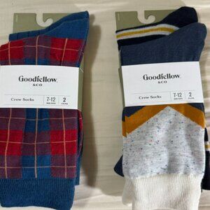 Goodfellow & Co Men’s Crew Socks – Set of 4 Pairs – Size 7–12